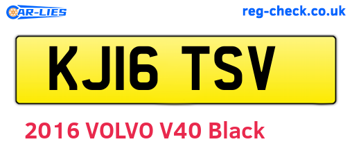 KJ16TSV are the vehicle registration plates.