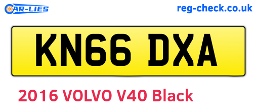 KN66DXA are the vehicle registration plates.