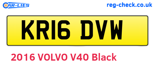 KR16DVW are the vehicle registration plates.