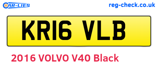 KR16VLB are the vehicle registration plates.