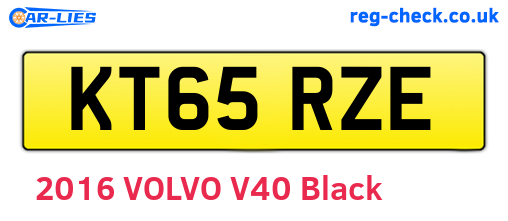 KT65RZE are the vehicle registration plates.
