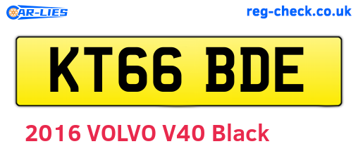 KT66BDE are the vehicle registration plates.