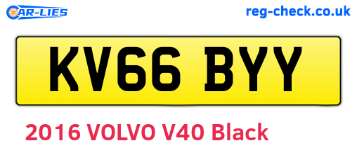 KV66BYY are the vehicle registration plates.
