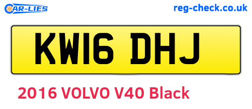 KW16DHJ are the vehicle registration plates.