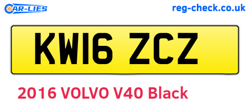 KW16ZCZ are the vehicle registration plates.