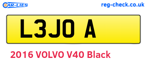 L3JOA are the vehicle registration plates.