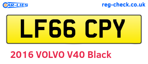 LF66CPY are the vehicle registration plates.