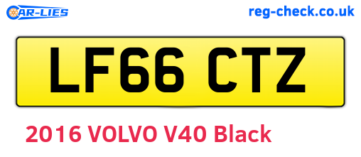LF66CTZ are the vehicle registration plates.