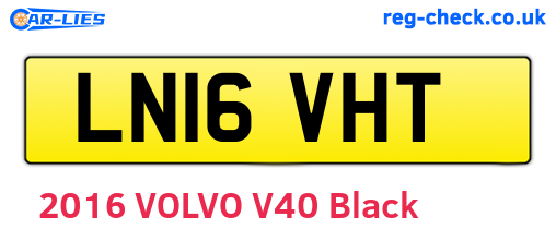 LN16VHT are the vehicle registration plates.
