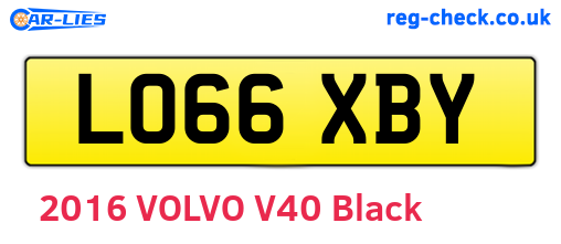 LO66XBY are the vehicle registration plates.