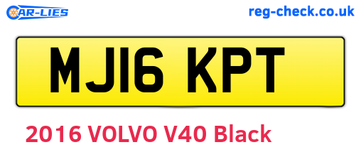 MJ16KPT are the vehicle registration plates.