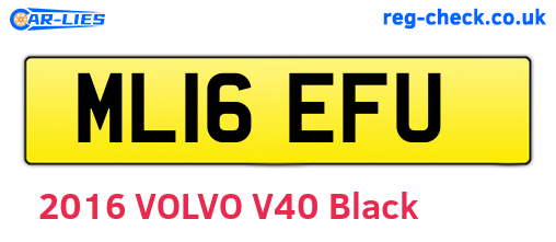 ML16EFU are the vehicle registration plates.