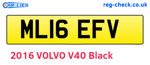 ML16EFV are the vehicle registration plates.