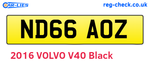 ND66AOZ are the vehicle registration plates.