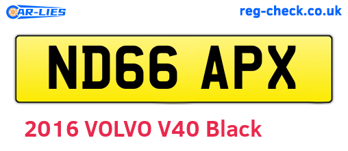 ND66APX are the vehicle registration plates.