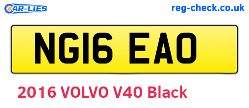 NG16EAO are the vehicle registration plates.
