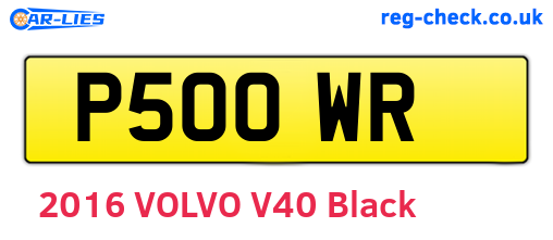 P50OWR are the vehicle registration plates.