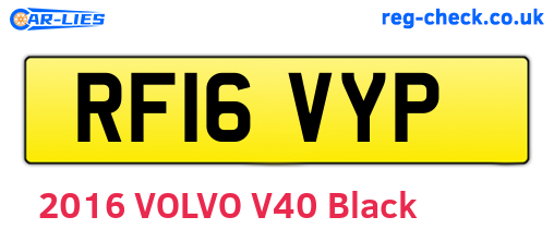 RF16VYP are the vehicle registration plates.