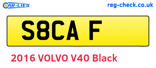 S8CAF are the vehicle registration plates.