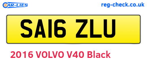 SA16ZLU are the vehicle registration plates.