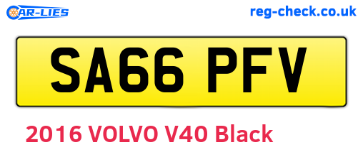 SA66PFV are the vehicle registration plates.