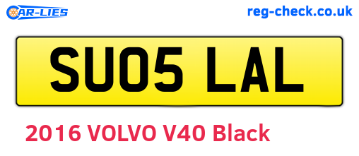 SU05LAL are the vehicle registration plates.