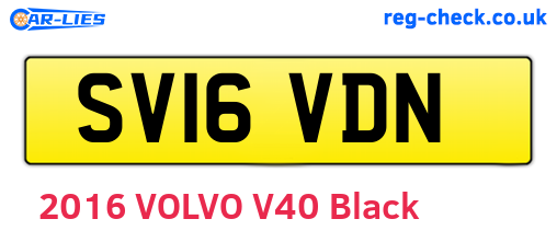 SV16VDN are the vehicle registration plates.