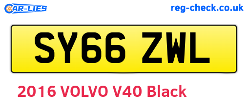 SY66ZWL are the vehicle registration plates.