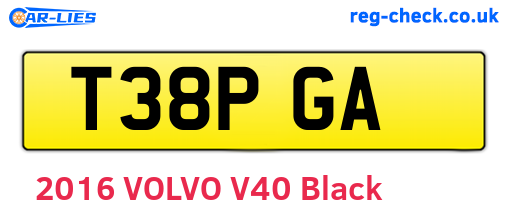 T38PGA are the vehicle registration plates.