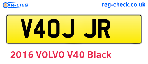 V40JJR are the vehicle registration plates.