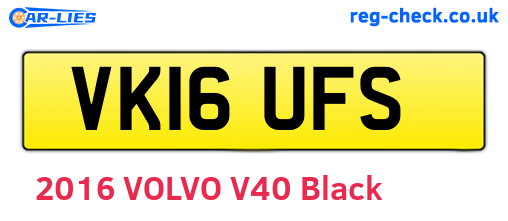 VK16UFS are the vehicle registration plates.