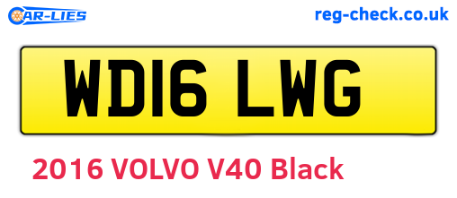 WD16LWG are the vehicle registration plates.