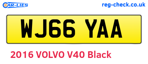 WJ66YAA are the vehicle registration plates.