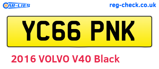 YC66PNK are the vehicle registration plates.