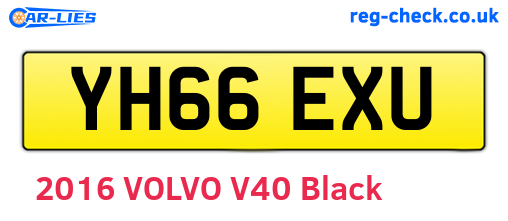 YH66EXU are the vehicle registration plates.