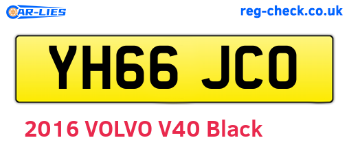 YH66JCO are the vehicle registration plates.