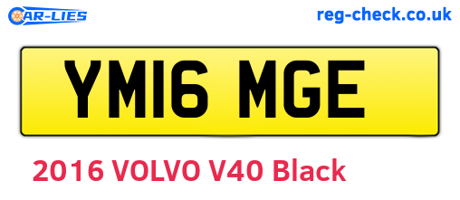 YM16MGE are the vehicle registration plates.
