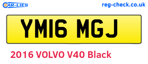 YM16MGJ are the vehicle registration plates.