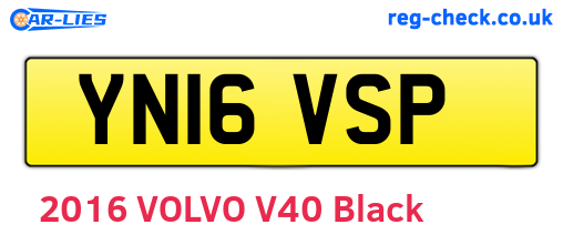 YN16VSP are the vehicle registration plates.