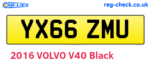 YX66ZMU are the vehicle registration plates.