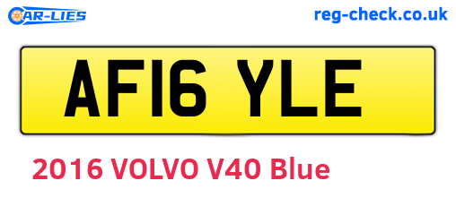AF16YLE are the vehicle registration plates.