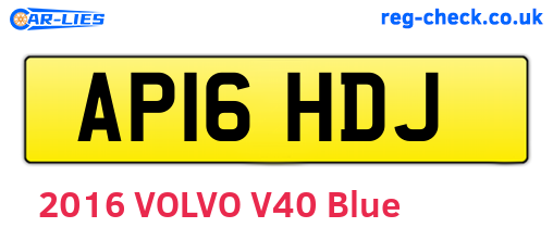 AP16HDJ are the vehicle registration plates.