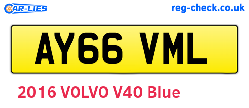 AY66VML are the vehicle registration plates.