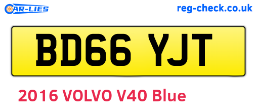 BD66YJT are the vehicle registration plates.