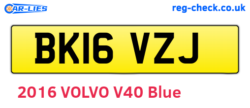 BK16VZJ are the vehicle registration plates.