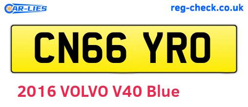 CN66YRO are the vehicle registration plates.