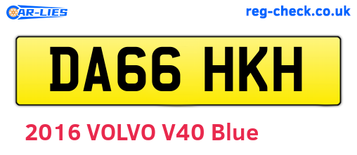 DA66HKH are the vehicle registration plates.