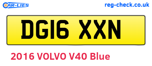 DG16XXN are the vehicle registration plates.