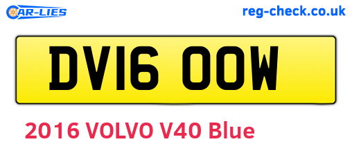 DV16OOW are the vehicle registration plates.