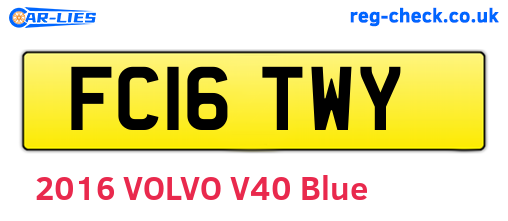 FC16TWY are the vehicle registration plates.
